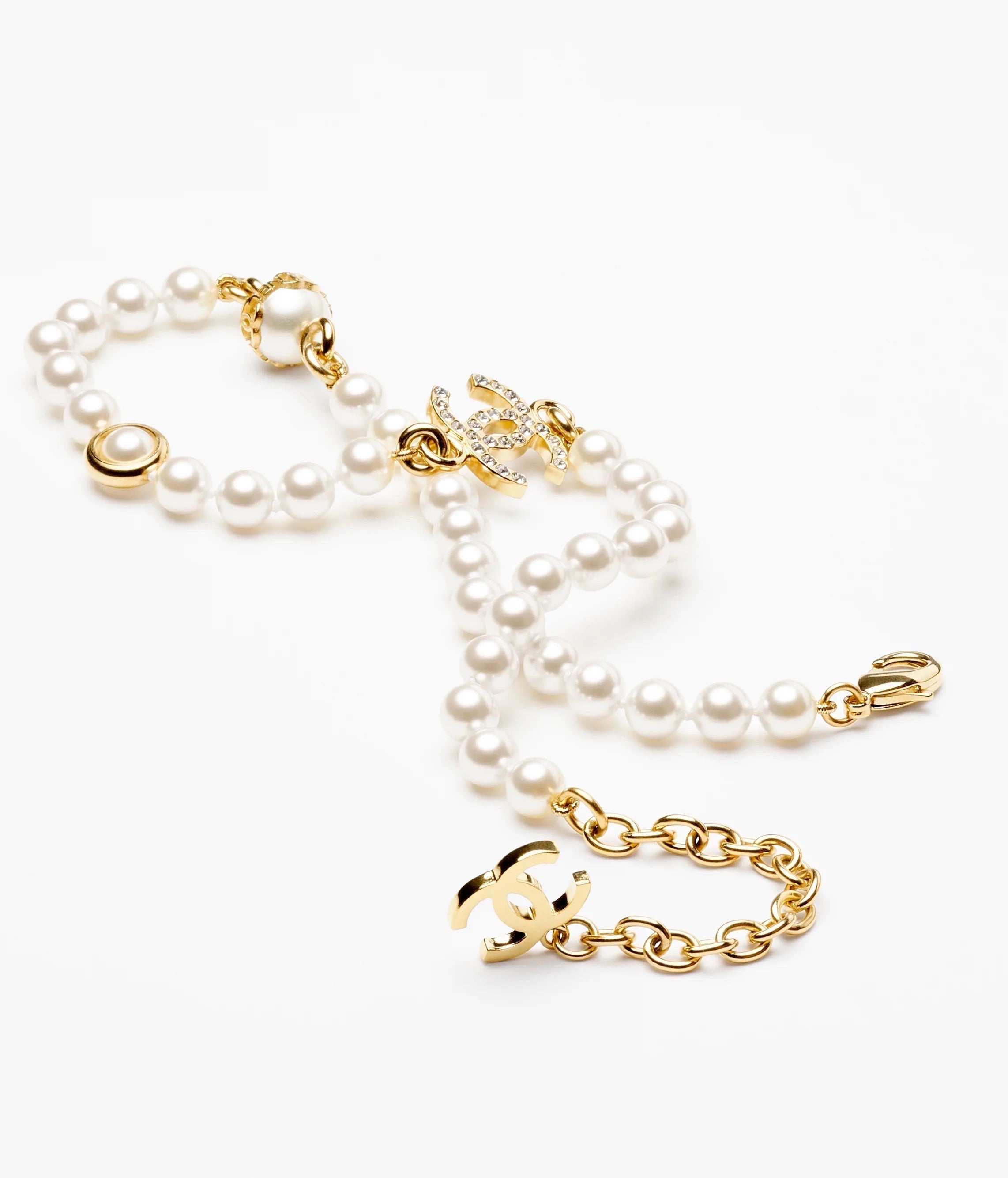 18K Chanel Pearl Chain Necklace