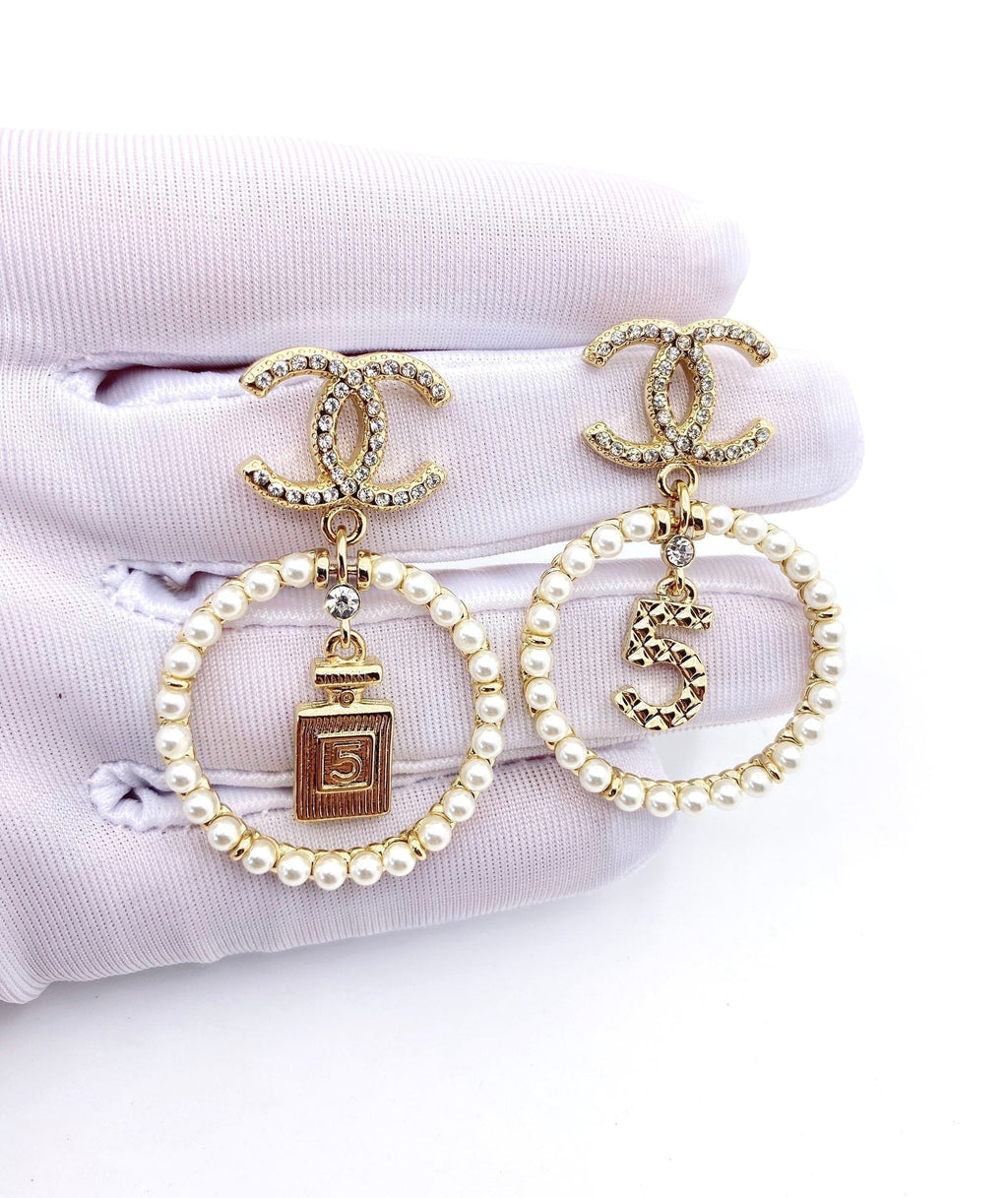 18K Chanel No.5 Perfume Bottle Earrings