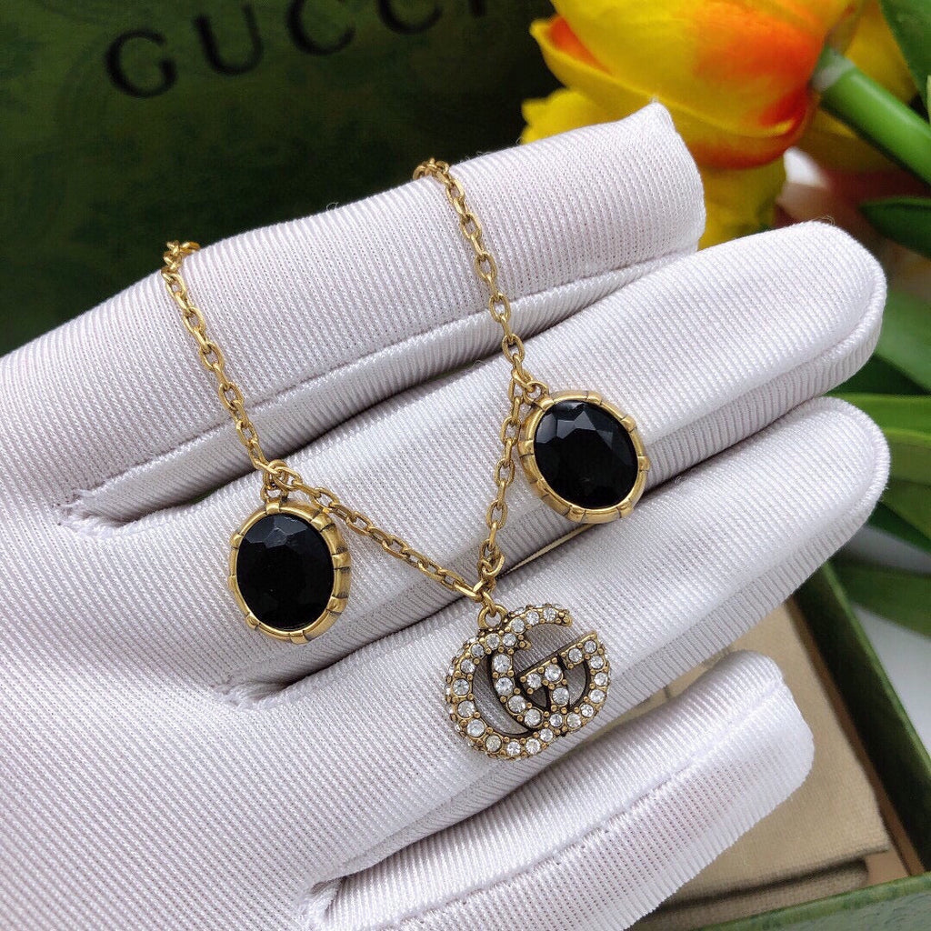 18K Gucci Black Stones Bracelet