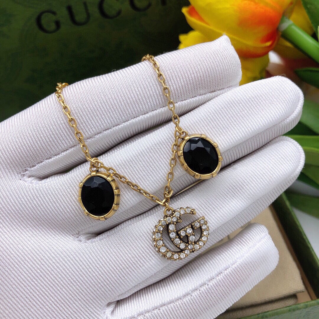 18K Gucci Black Stones Bracelet
