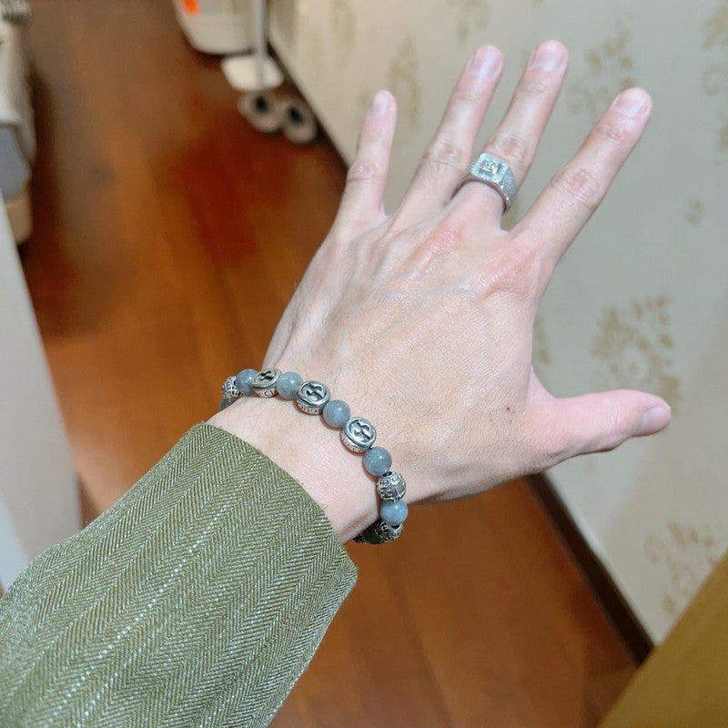 18K Gucci Anger Forest Grey Pearl Chain Bracelet