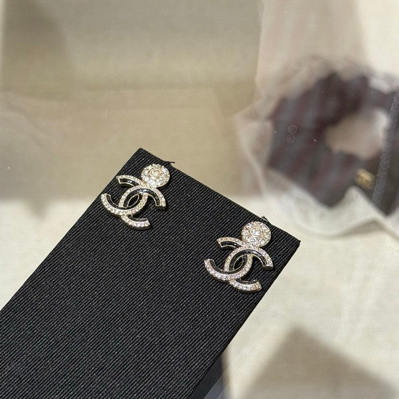 18K Chanel Black Diamond Earrings