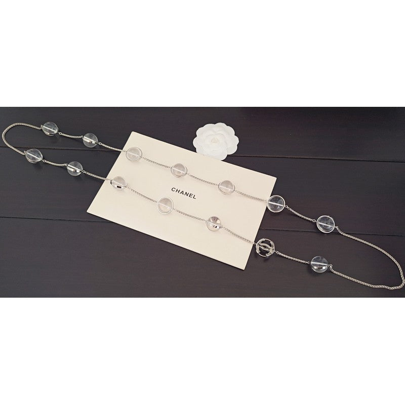 18K Chanel Crystal Bead Long Necklace