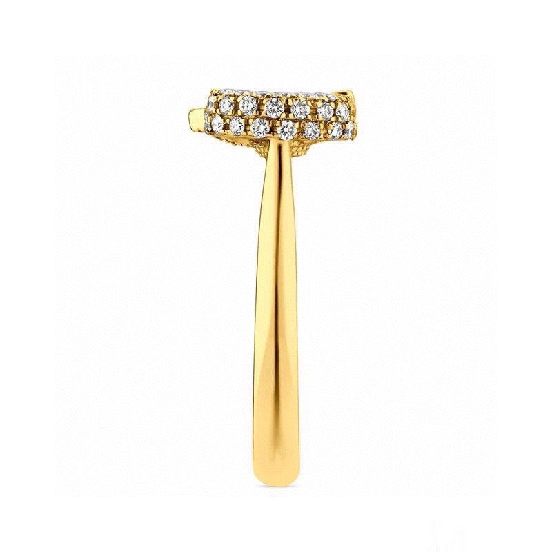 18K Gucci Flower Diamond Gold Ring