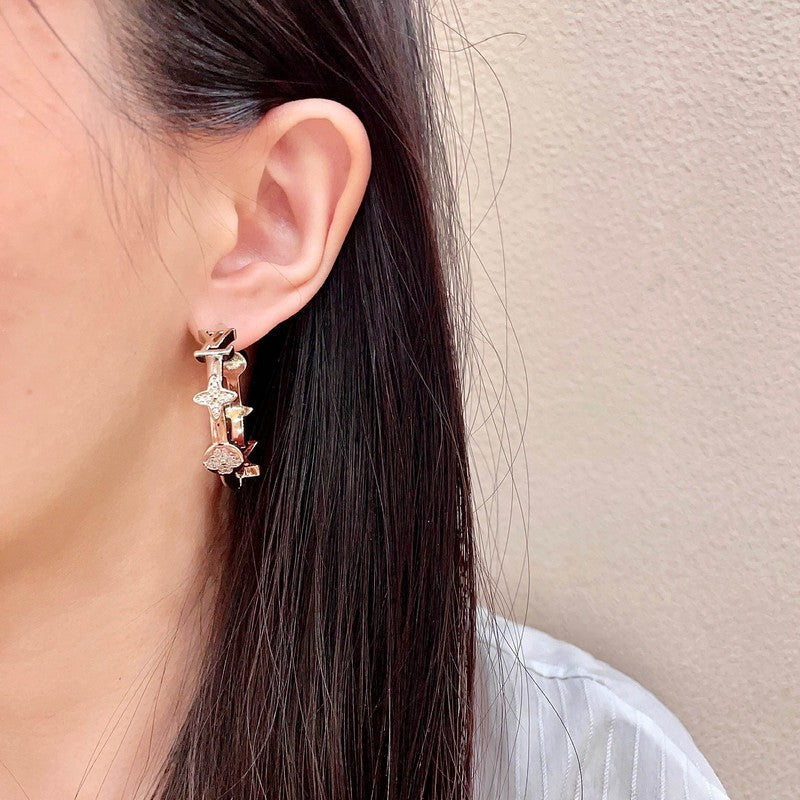 18K Louis Vuitton Blossom Black & White Earrings