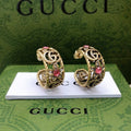 18K Gucci Pink Crystal Earrings