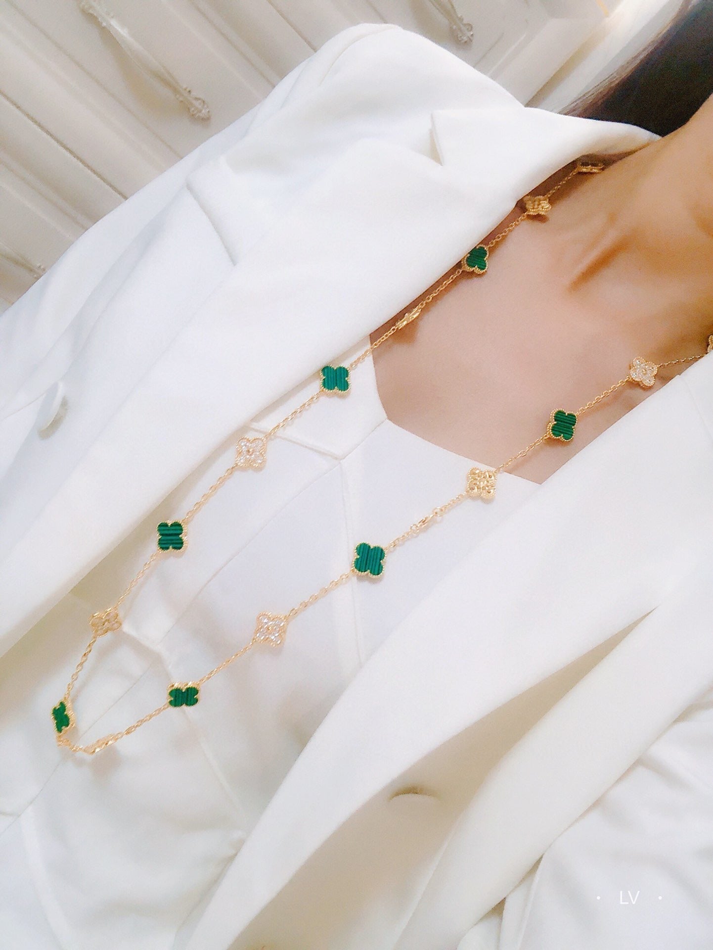18K Van Cleef & Arpels Vintage Alhambra 20 Motifs Long Clover Necklace
