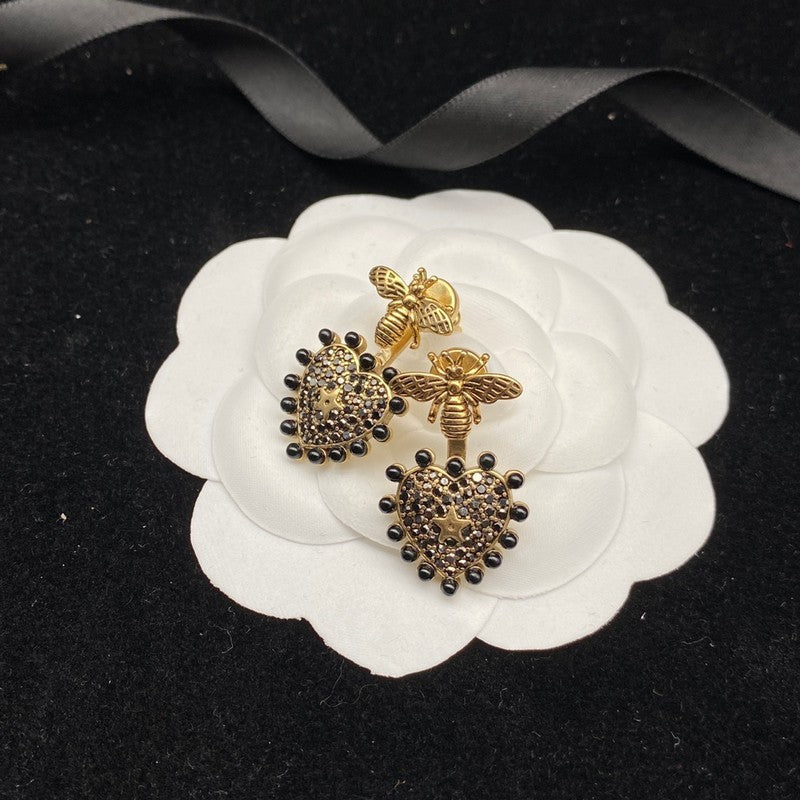 18K Dior Hear Bee Diamond Earrings