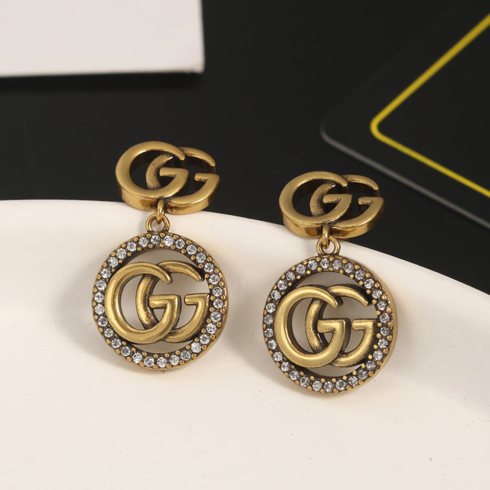 18K Gucci Crystals Vintage Earrings