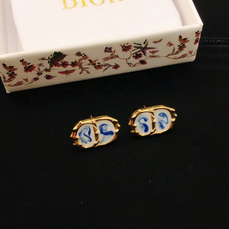 18K Dior Sky Blue Gold Earrings