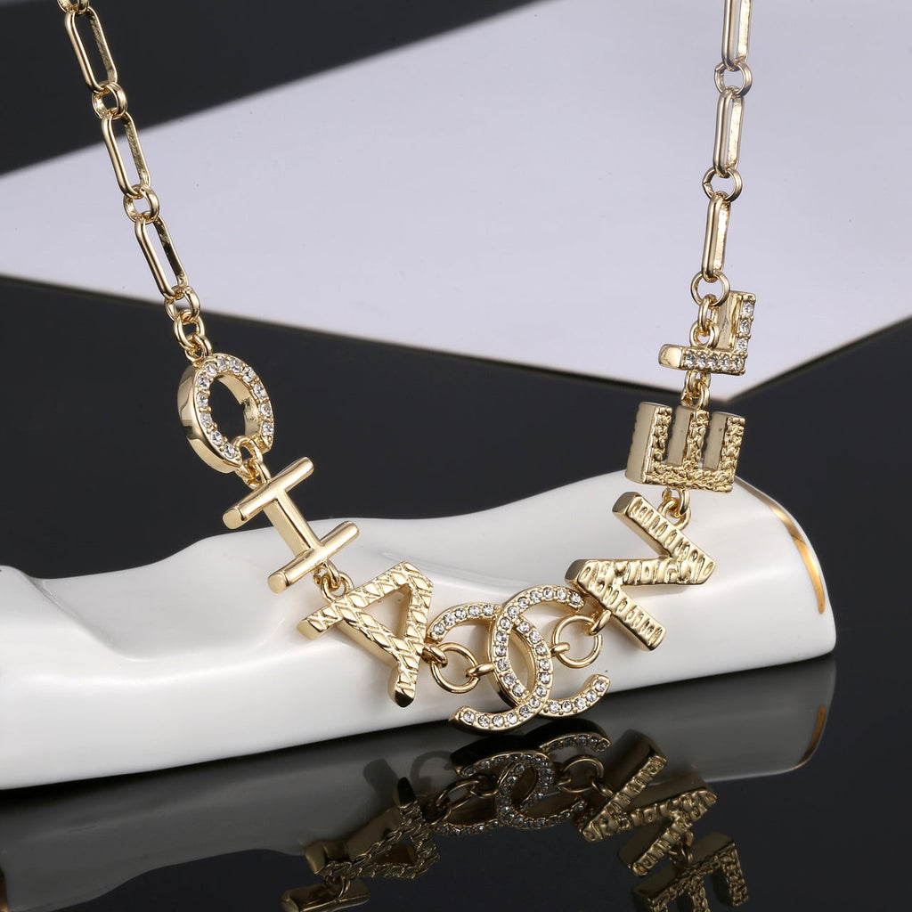 18K Chanel Script Chain Necklace