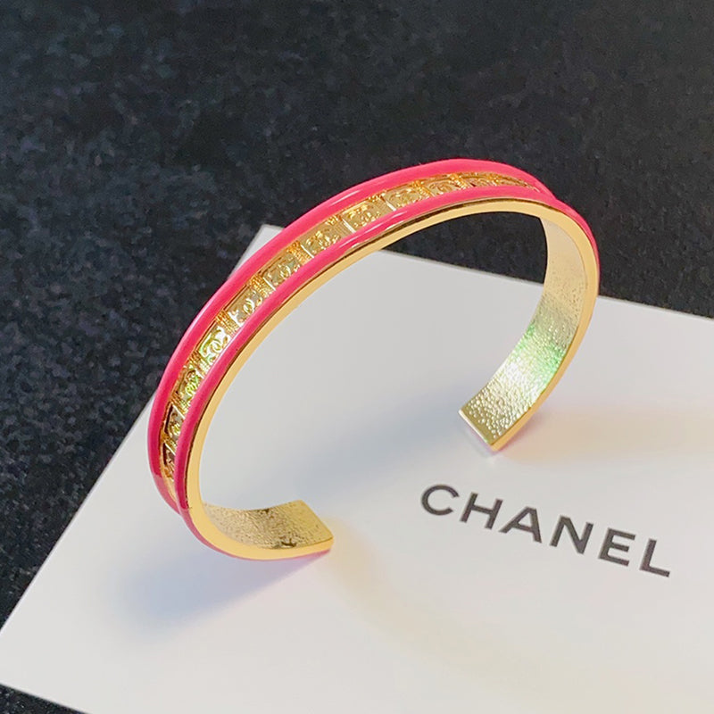18K Chanel Pink Open Cuff Bracelet