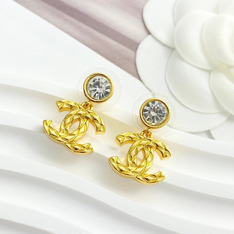 18K Chanel 26A Diamond Gold Earrings