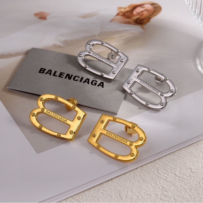 18K Balenciaga Gold Earrings