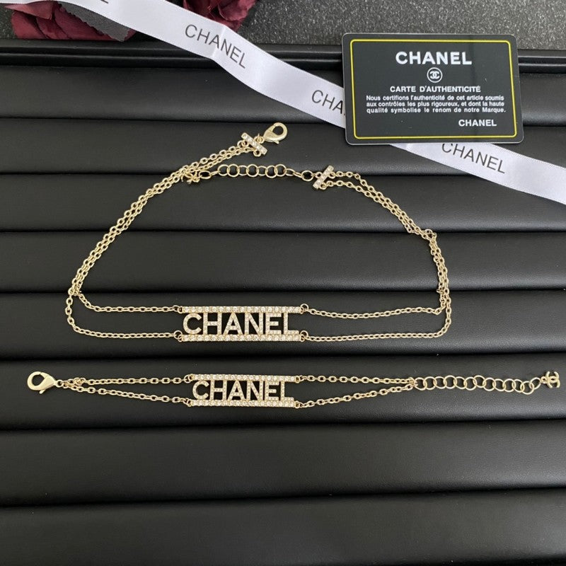 18K Chanel Letter Diamond Bracelet