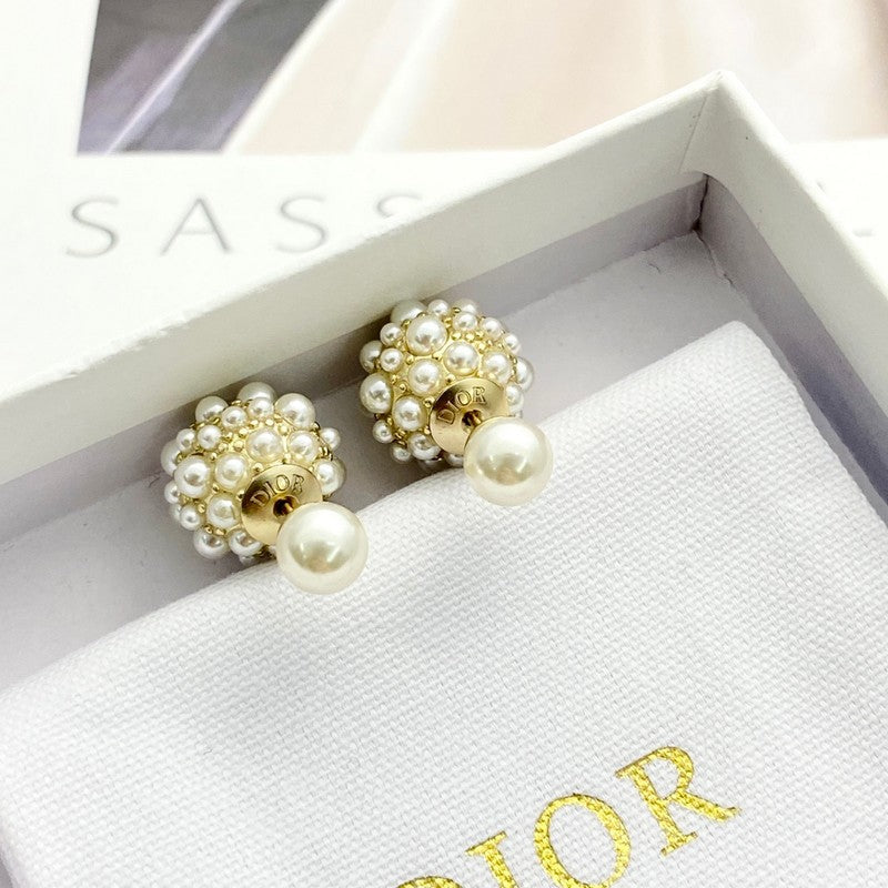18K Dior Pearl Gold Earrings