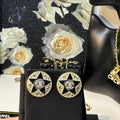 18K Chanel Start Black Gold Earrings