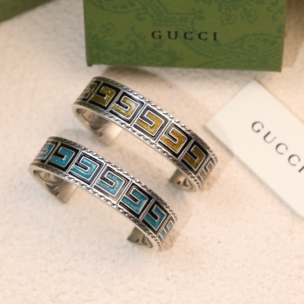 Gucci Cube Green Wide Bracelet