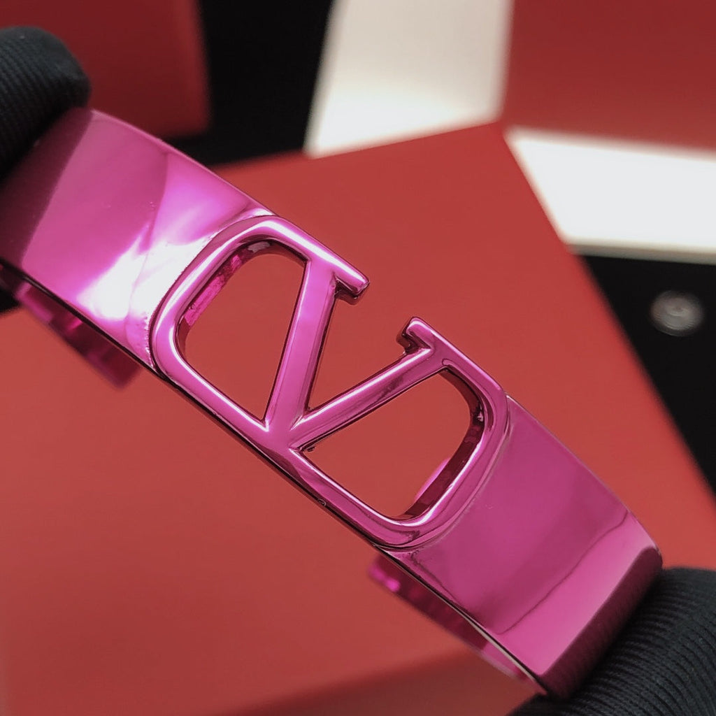 18K Valentino Vlogo Pink Cuff Bracelet
