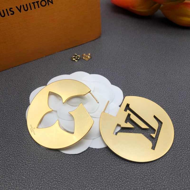 18K Louis Vuitton Hollow Gold Earrings