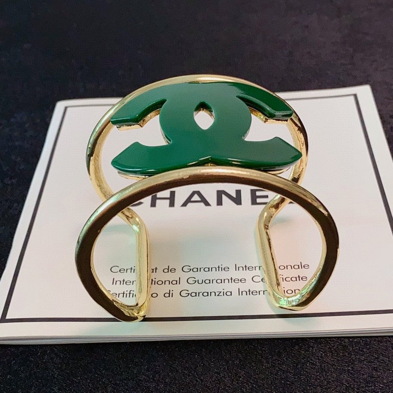 18K Chanel Color Logo Open Cuff Bracelet