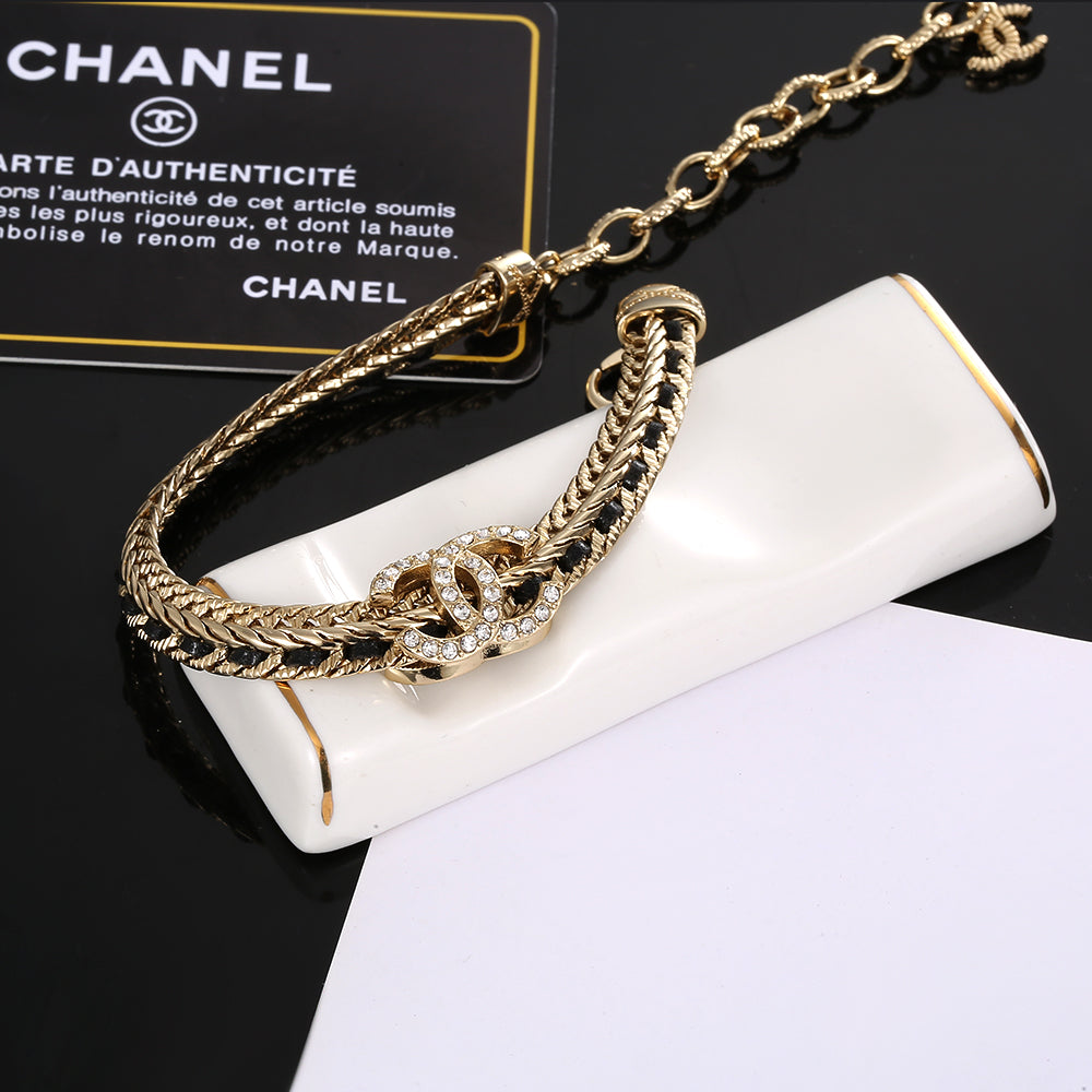 18K Chanel Strass Chain Bracelet