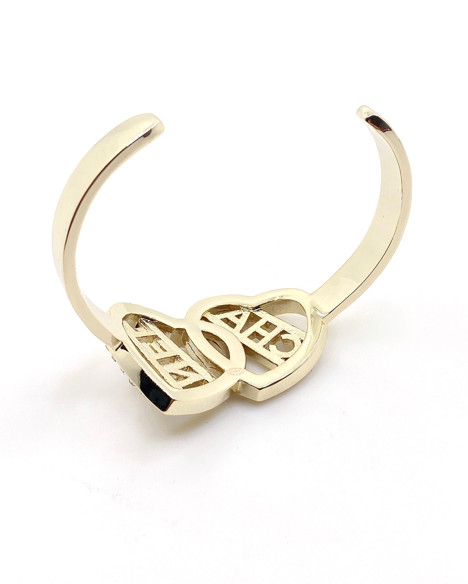 18K Chanel Crystals Heart Cuff Bracelet