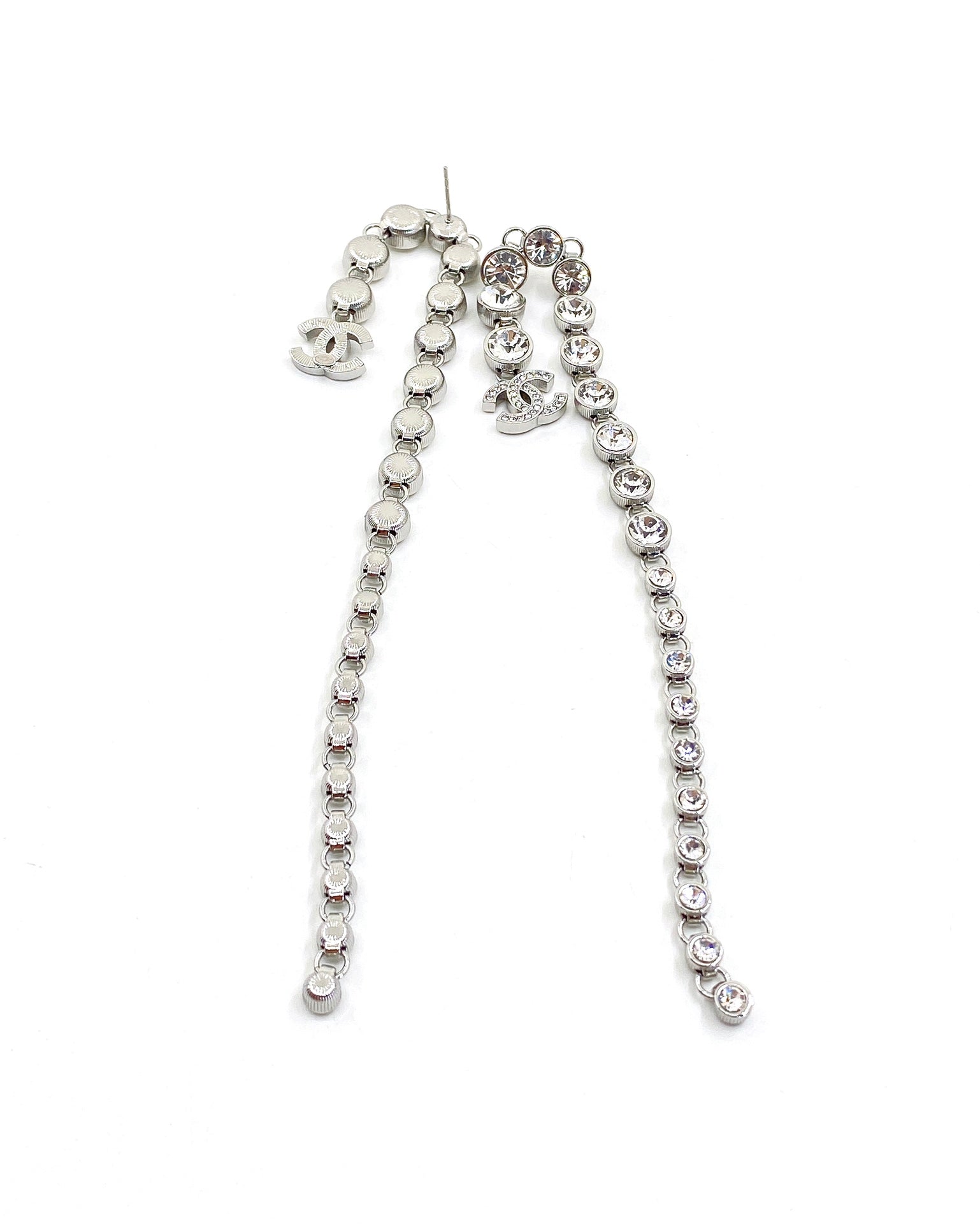 18K Chanel Long Crystal Earrings