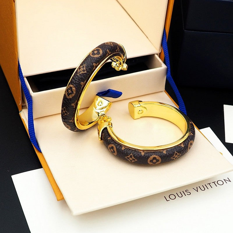 18K Louis Vuitton Monogram Hoop Earrings