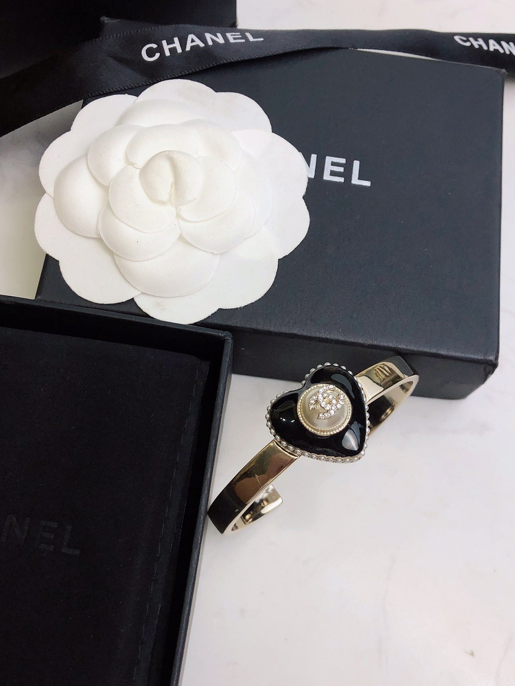 18K Chanel Heart Cuff Bracelet