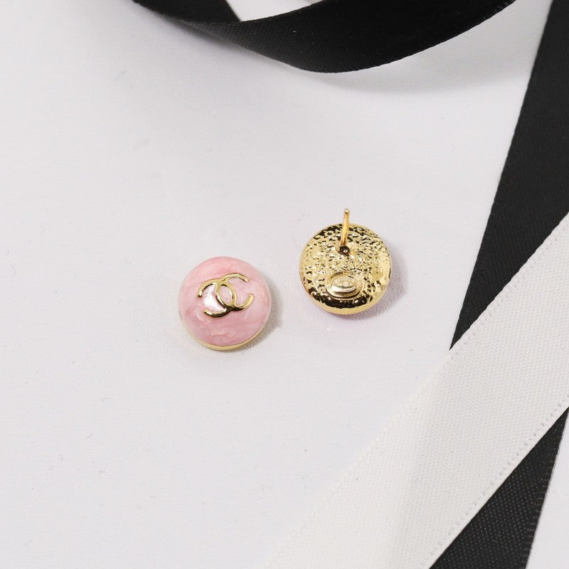 18K Chanel Purple & Pink Gold Earrings