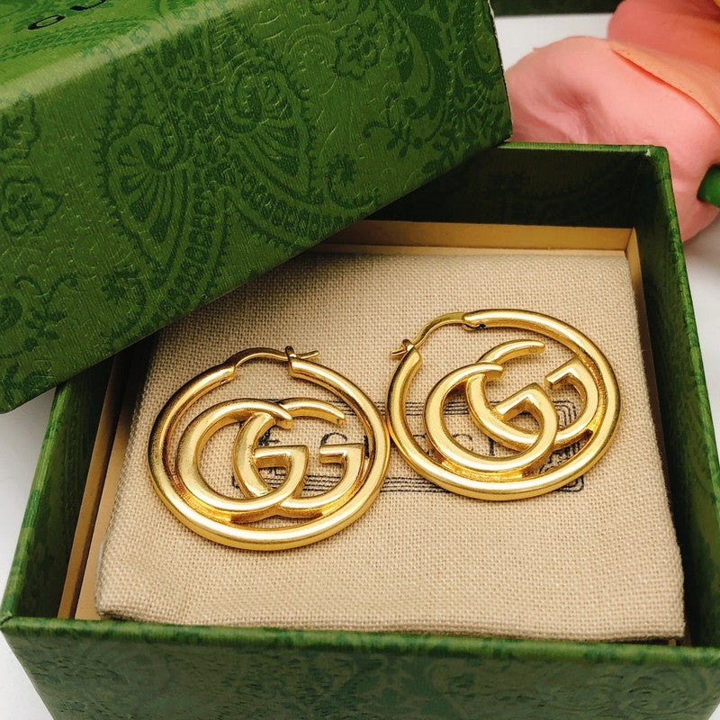 18K Gucci Big Gold Earrings