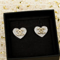 18K Chanel Diamond Heart Gold Earrings