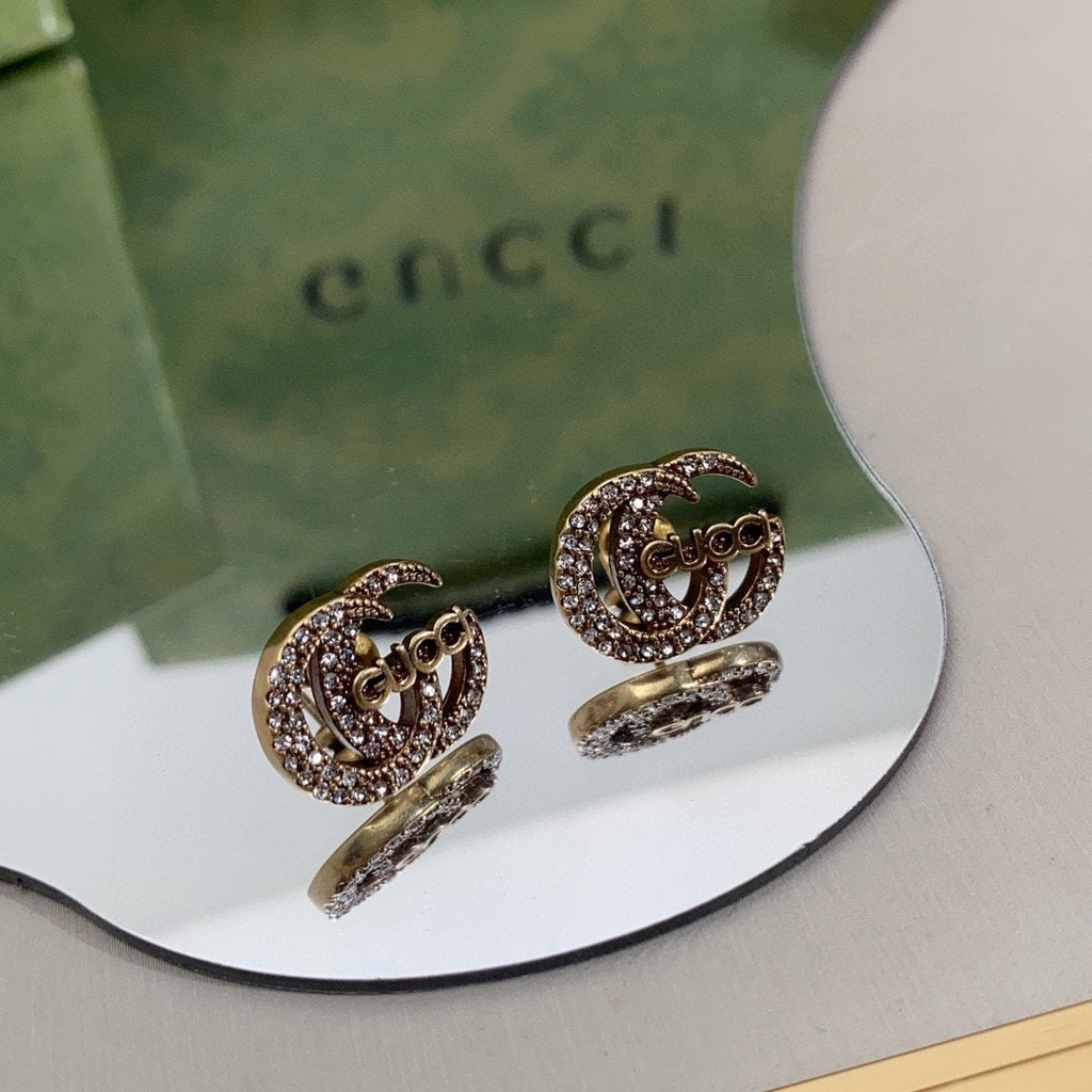 18K Gucci Logo Diamonds Earrings