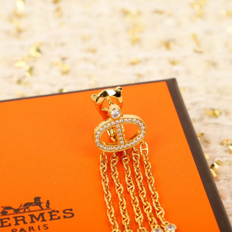 18K Farandole Diamond Hermes Tassel Earrings