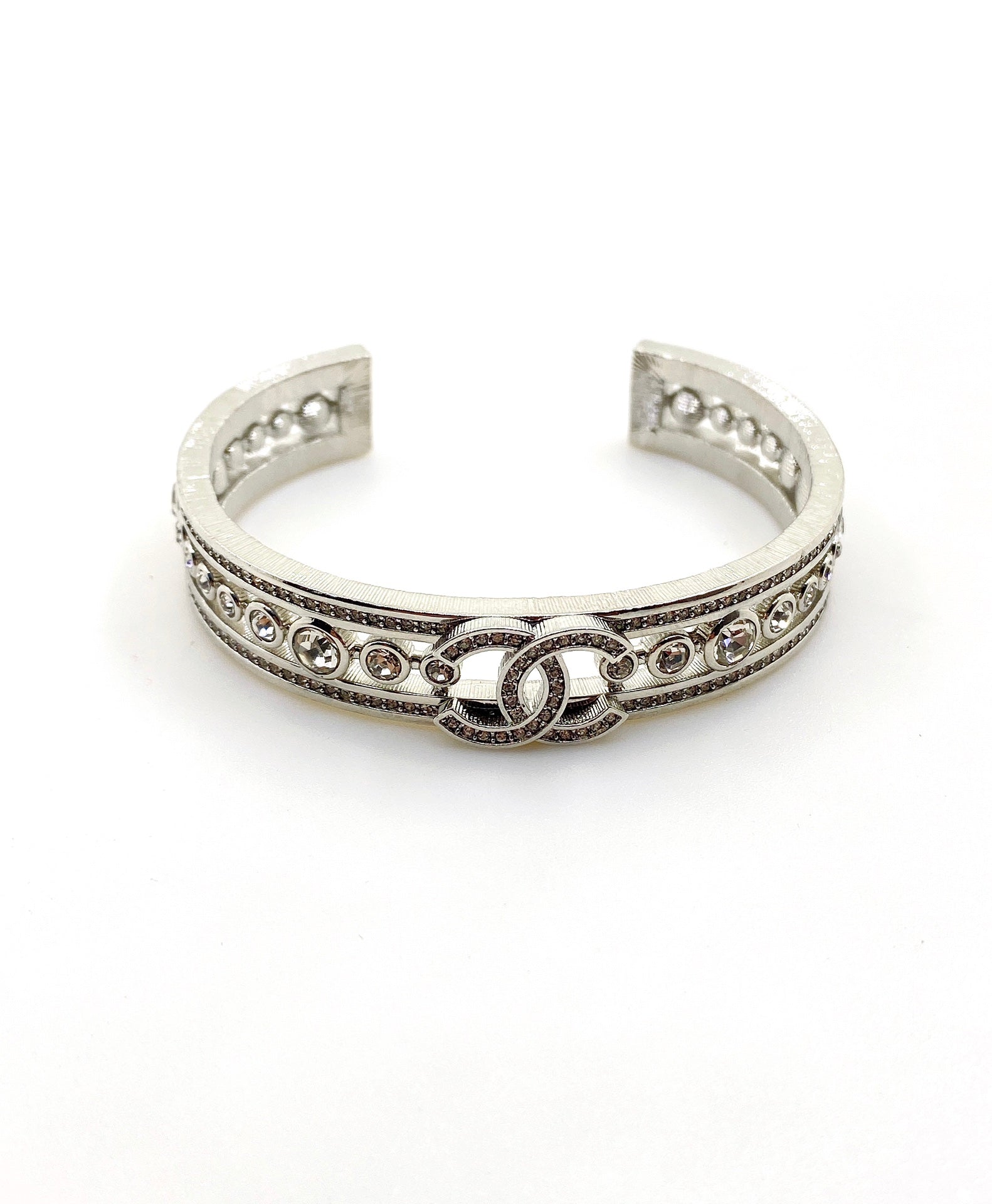18K Chanel Cuff Crystals Open Bracelet
