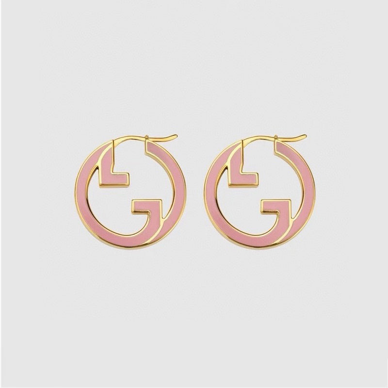 18K Gucci Pink Hollow Earrings