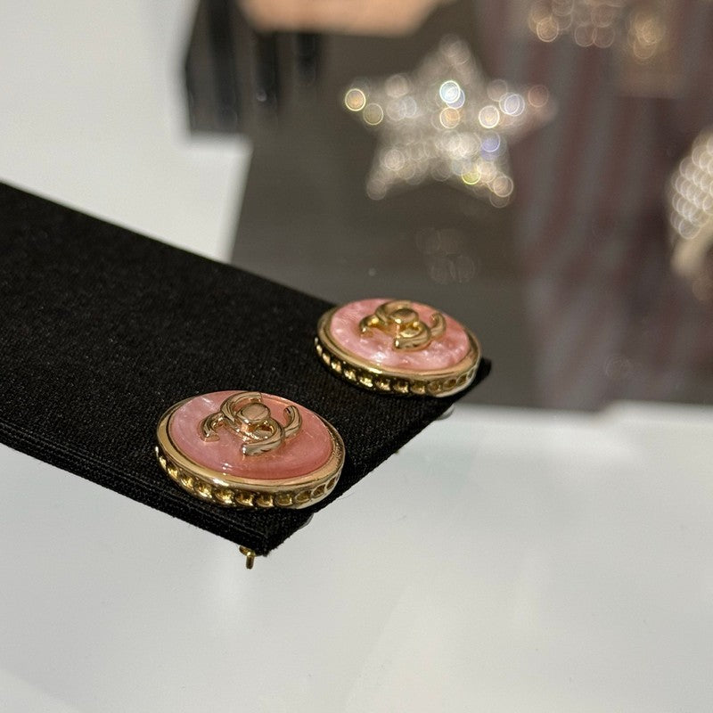 18K Chanel 25B Pink Gold Earrings