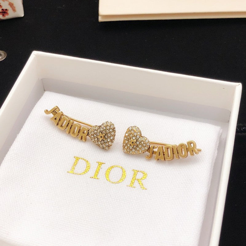 18K Dior J'Adior Heart Diamond Earrings