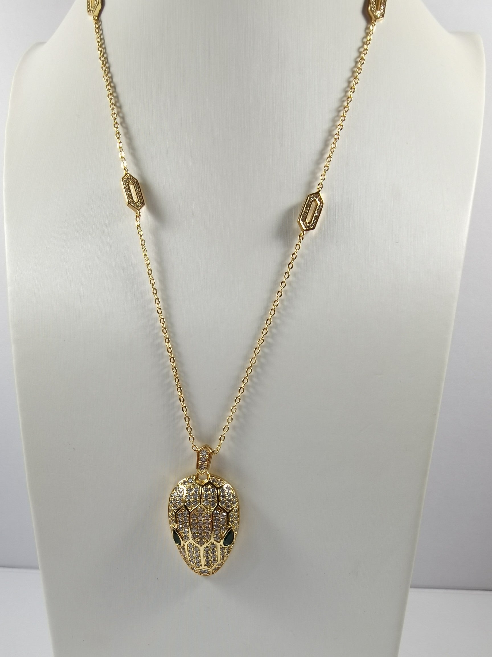 18K BVLGARI BV Serpenti Emerald Necklace