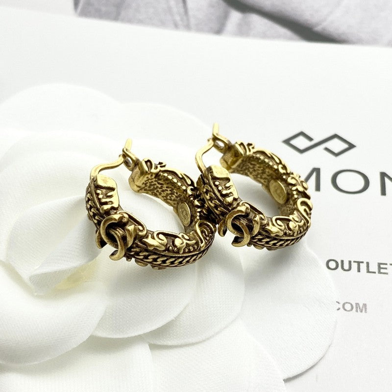 18K Chanel 24C Vintage Gold Earrings