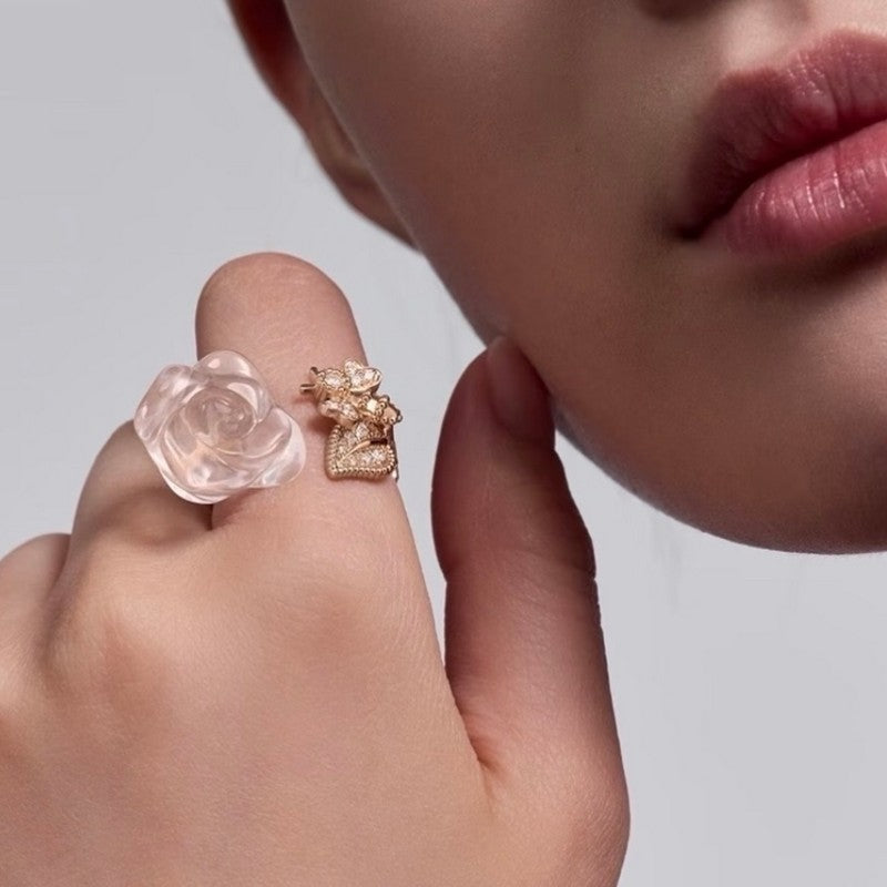 18K Dior Pink Flower Ring