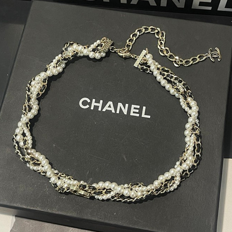 18K Chanel Pearls Gold Necklace