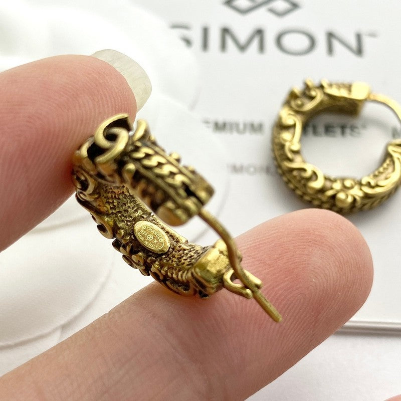 18K Chanel 24C Vintage Gold Earrings