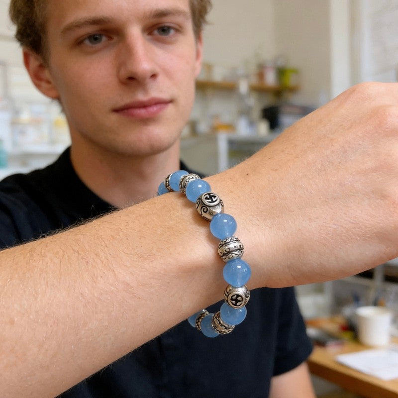 18K Gucci Anger Forest Blue Bead Chain Bracelet
