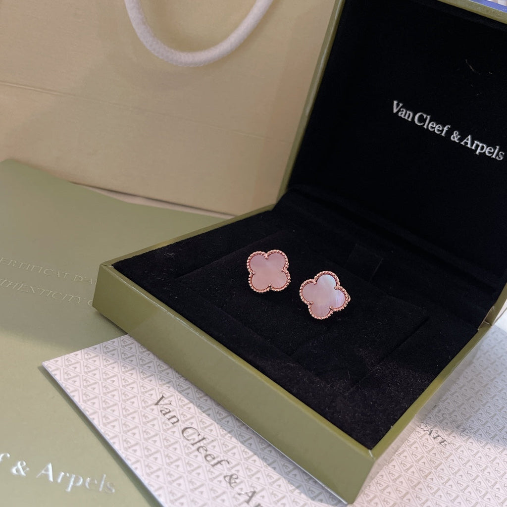 18K Van Cleef & Arpels Magic Alhambra Pink Opale Earrings