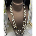 18K Chanel 24A Black & White Pearl Long Necklace