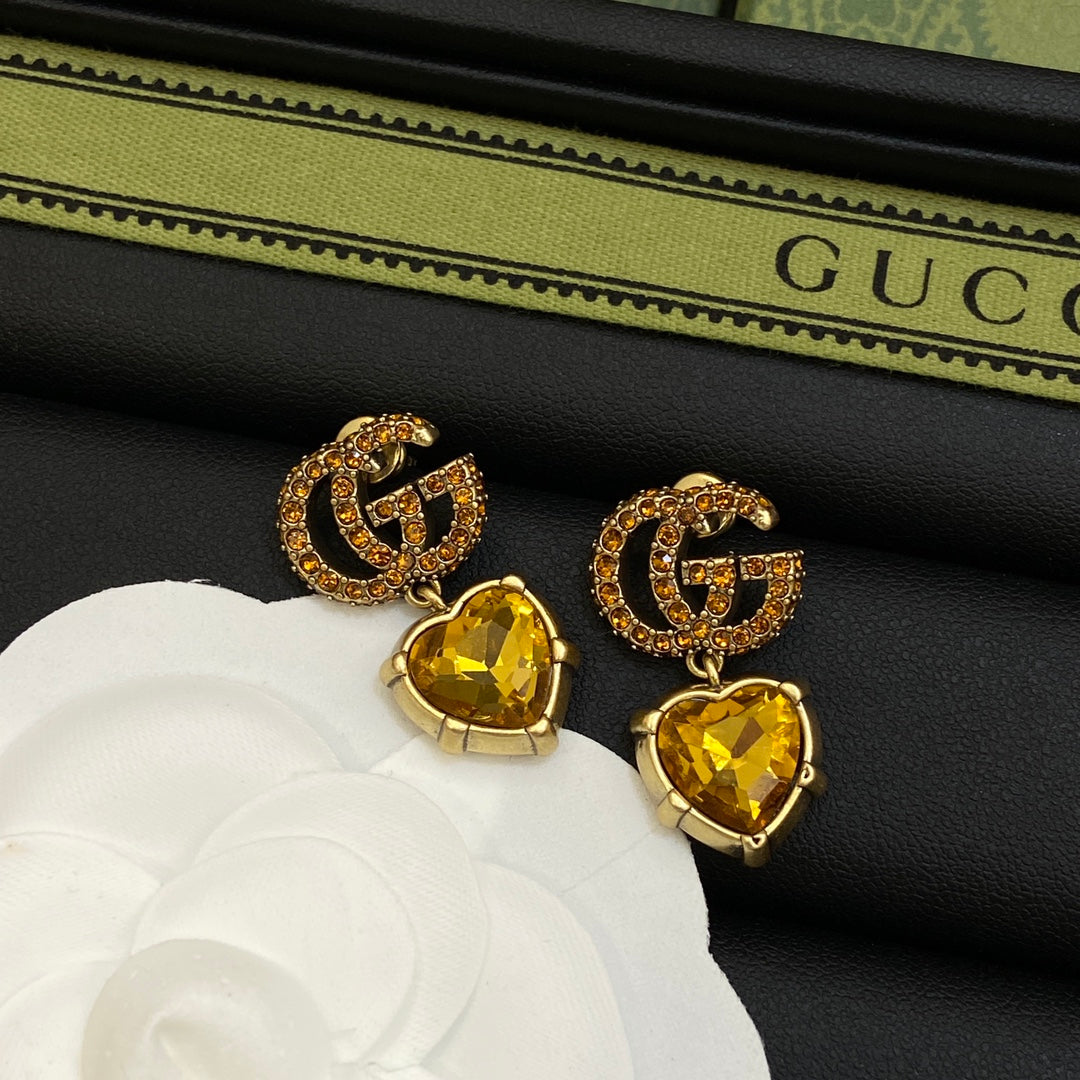 18K Gucci Yellow Crystal Earrings