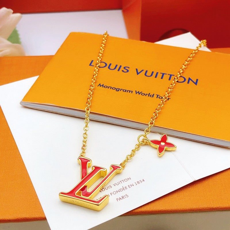 18K Louis Vuitton Iconic Red Logo Necklace