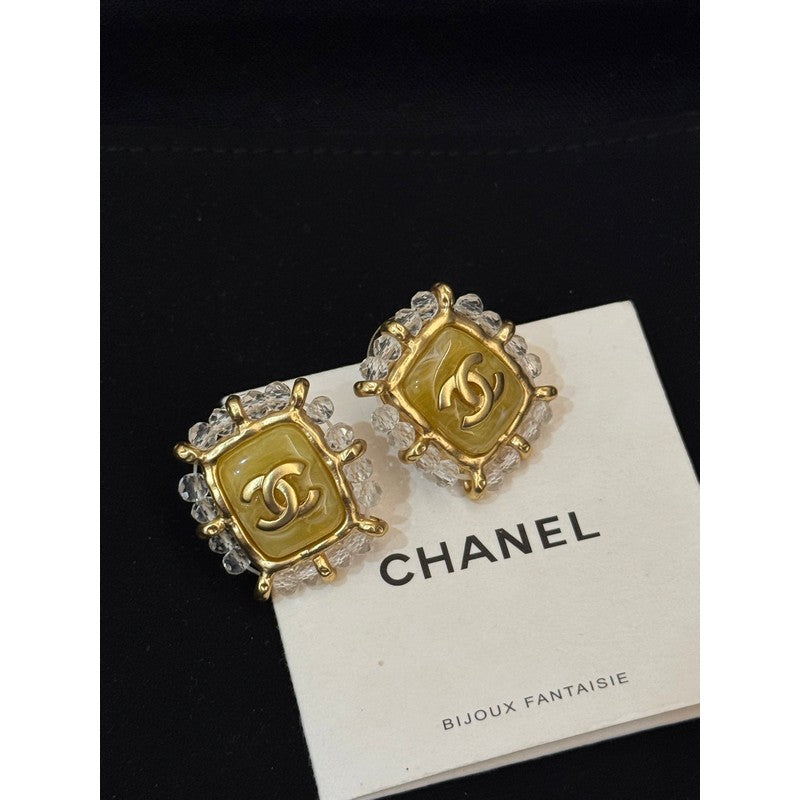 18K Chanel Red & Yellow Earrings